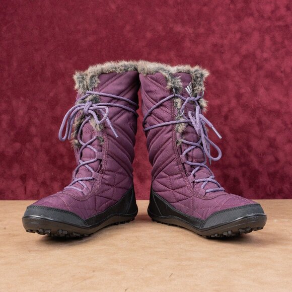 Columbia Women Minx II Mid Burgundy Fabric Waterproof Mid Calf Boots sz 8.5 - Picture 2 of 8